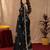 Black soft shimmer chiffon embroidery work saree with unstitched blouse piece