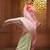 Flamingo pink and tea green cotton handwoven half n half saree with stripe pattern