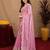 Baby pink soft shimmer chiffon embroidery work saree with unstitched blouse piece