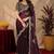Wine soft shimmer chiffon embroidery work saree with unstitched blouse piece