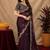 Wine soft shimmer chiffon embroidery work saree with unstitched blouse piece