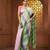 Multicolor cotton colorblocked handwoven half n half saree
