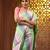 Multicolor cotton colorblocked handwoven half n half saree