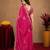 Rani pink soft shimmer chiffon embroidery work saree with unstitched blouse piece