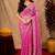 Pink soft net sequence emboidery saree with unstitched blouse piece