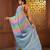 Multicolor cotton colorblocked handwoven half n half saree