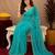 Rama  soft net sequence emboidery saree with unstitched blouse piece