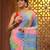 Multicolor cotton colorblocked handwoven half n half saree