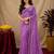 Lavender  soft net sequence emboidery saree with unstitched blouse piece