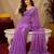 Lavender  soft net sequence emboidery saree with unstitched blouse piece