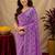 Lavender  soft net sequence emboidery saree with unstitched blouse piece
