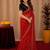 Red  soft net sequence emboidery saree with unstitched blouse piece