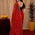Red  soft net sequence emboidery saree with unstitched blouse piece