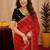 Red  soft net sequence emboidery saree with unstitched blouse piece