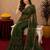 Green  soft net sequence emboidery saree with unstitched blouse piece