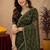Green  soft net sequence emboidery saree with unstitched blouse piece