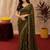 Mehendi  soft net sequence emboidery saree with unstitched blouse piece