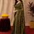 Mehendi  soft net sequence emboidery saree with unstitched blouse piece
