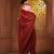 Dark red and steel grey half n half cotton soft saree with pompom