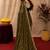 Mehendi  soft net sequence emboidery saree with unstitched blouse piece