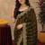 Mehendi  soft net sequence emboidery saree with unstitched blouse piece