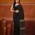 Black cotton soft saree with solid pattern