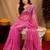 Baby pink  soft net sequence emboidery saree with unstitched blouse piece