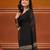 Black cotton soft saree with solid pattern