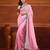 Pink cotton soft saree with solid pattern