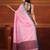 Pink cotton soft saree with solid pattern