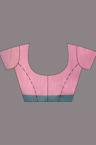 Pink cotton soft saree with solid pattern