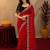 Red  soft net sequence emboidery saree with unstitched blouse piece
