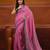 Pink cotton soft saree with solid pattern