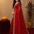 Red  soft net sequence emboidery saree with unstitched blouse piece