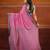 Pink cotton soft saree with solid pattern
