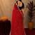 Red  soft net sequence emboidery saree with unstitched blouse piece