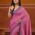 Pink cotton soft saree with solid pattern