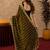 Olive  soft net sequence emboidery saree with unstitched blouse piece