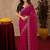Rani pink  soft net sequence emboidery saree with unstitched blouse piece