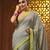 Ice blue cotton soft saree with solid pattern