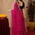 Rani pink  soft net sequence emboidery saree with unstitched blouse piece