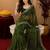 Green  soft net sequence emboidery saree with unstitched blouse piece