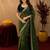 Green  soft net sequence emboidery saree with unstitched blouse piece