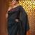 Aegean blue cotton soft saree with stripe pattern