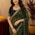 Green  soft net sequence emboidery saree with unstitched blouse piece