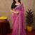 Pink  soft net sequence emboidery saree with unstitched blouse piece
