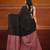 Black cotton soft saree with stripe pattern
