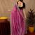 Pink  soft net sequence emboidery saree with unstitched blouse piece