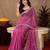 Pink  soft net sequence emboidery saree with unstitched blouse piece