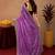 Lavender  soft net sequence emboidery saree with unstitched blouse piece